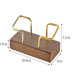Deluxe Desk Organizer | Eco - Friendly Business Card Display, Durable Wood & Metal Construction (C)