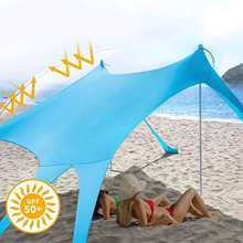 Parasol przeciwsłoneczny namiot plażowy baldachim parasol przeciwsłoneczny Film parasol plażowy letnia ochrona przeciwsłoneczna pionowa markiza plandeka na plażę Camping tanie i dobre opinie Namiot dla ponad 8 osób CN (pochodzenie) Beach Tent Sun Shelter 300x300x200CM 8 feet beach or camping