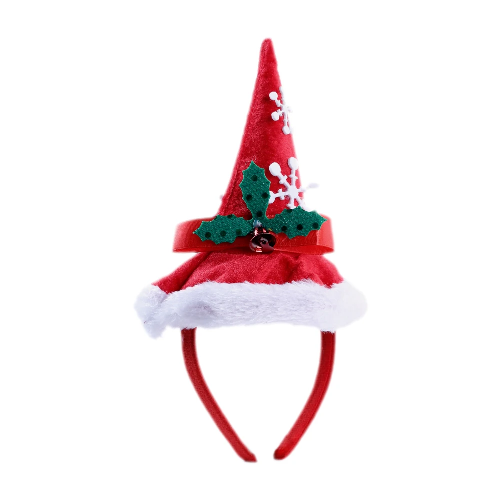 Christmas Headband Santa Claus Red Hat Decorative Headdress Girls Head Band Hair Accessories for Holiday Party Performance Props