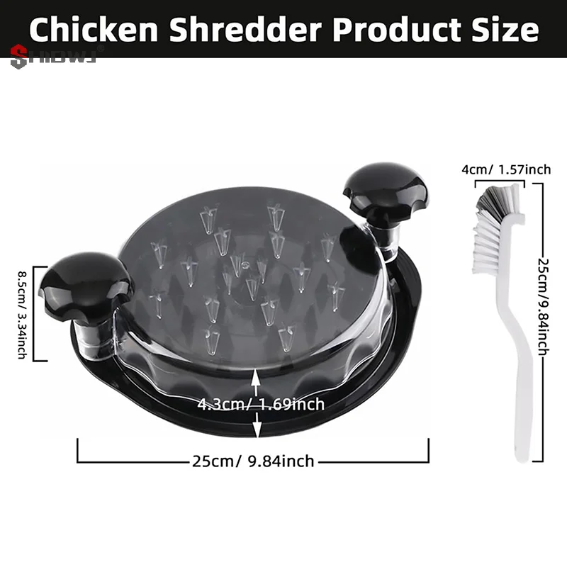 Chicken Shredder Tool Meat Breast Shredding Separation Mincing Grinder Machine with Lid for Shredding Chicken Pulled Beef 닭가슴살