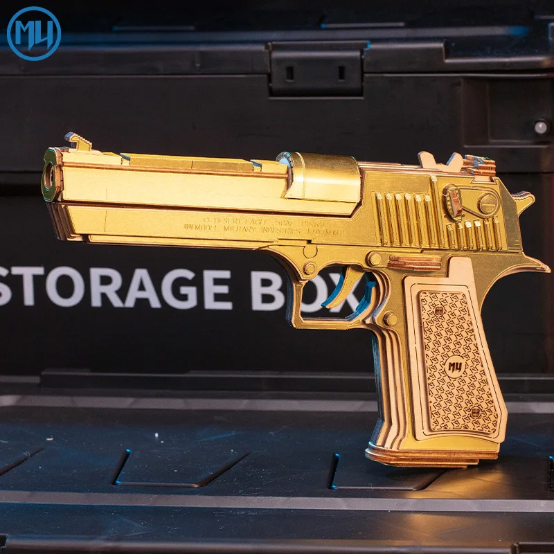 MY Desert Eagle 3D jigsaw puzzle wooden block model simulation rubber band Toy Gun Children Boys 6