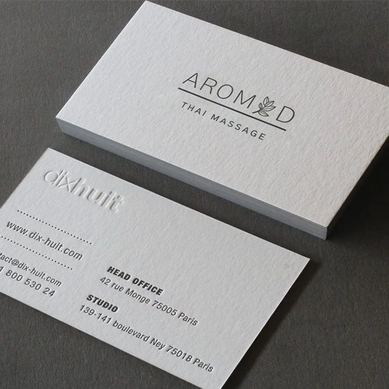 

Letterpress Business Cards Printing Custom Thick Paper Cards With Gold Edge
