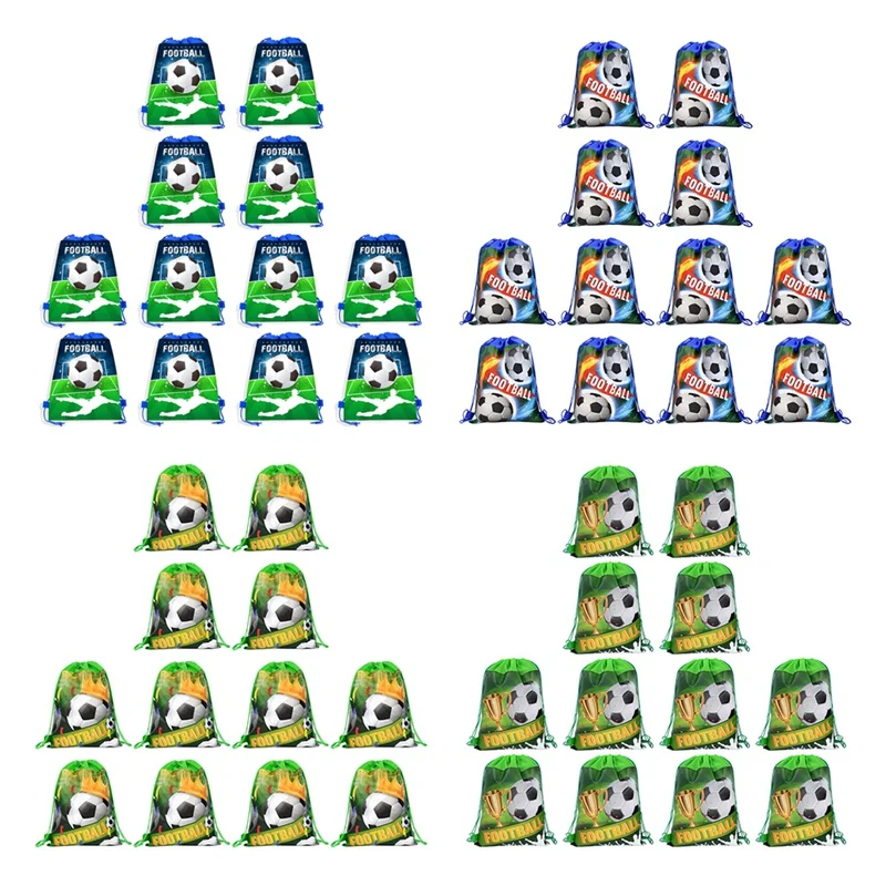 

Нетканые подарочные сумки для футбола, Упаковка конфет для футбола, сумки для хранения закусок, рюкзак на шнурке для детской спортивной одежды