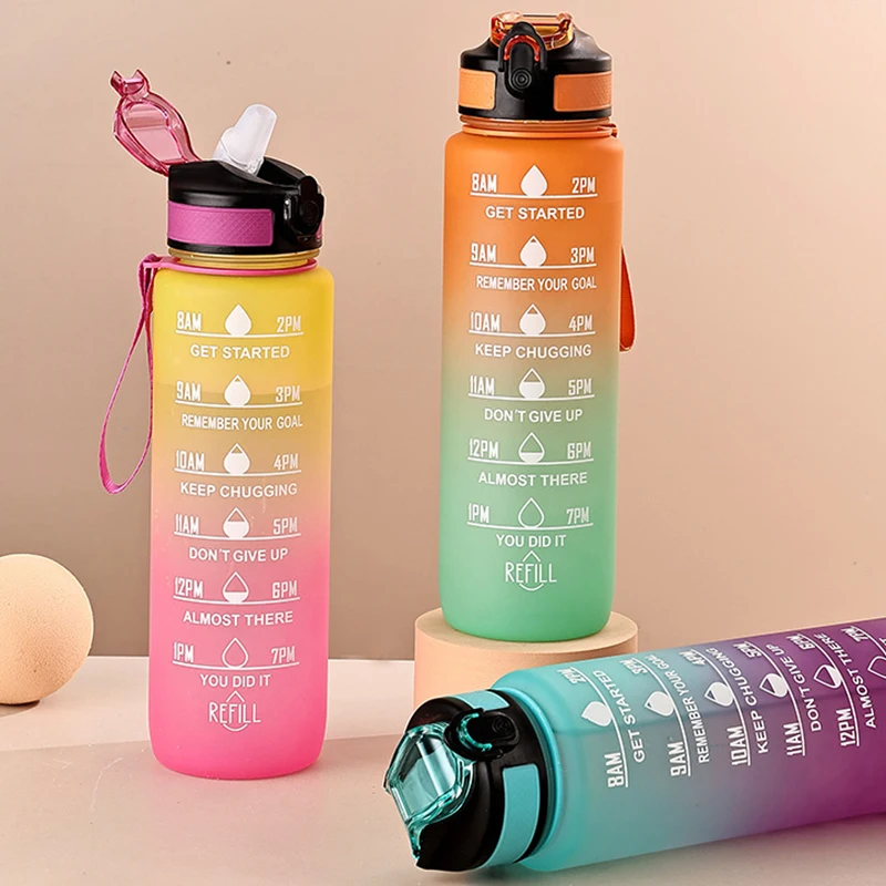 Sports Water Bottle 1 Liter Leakproof For Outdoor Travel Gym Fitness
