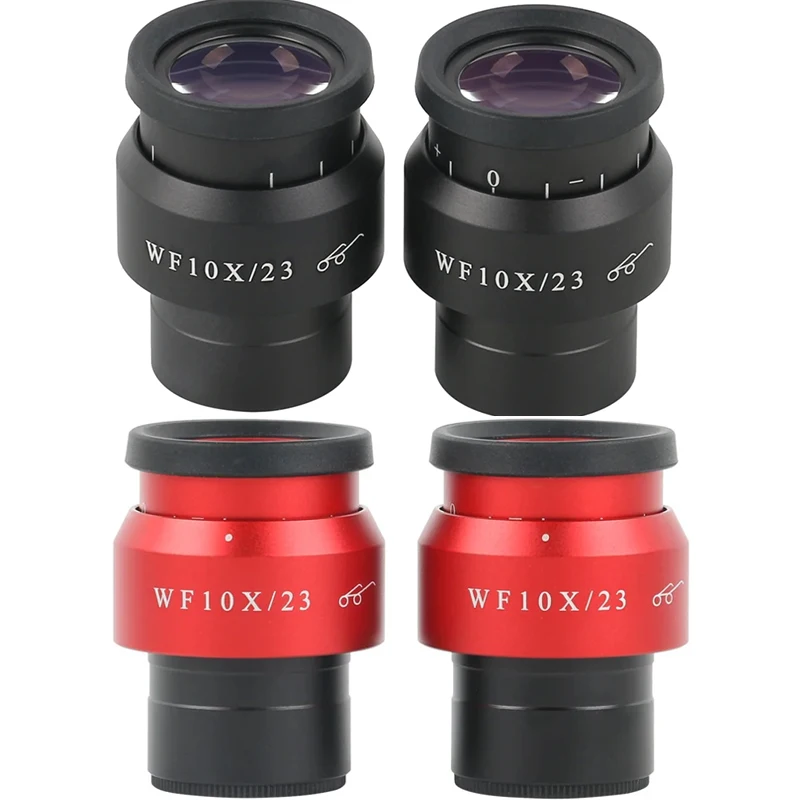 WF10X/23 Microscope Wide Angle Eyepiece Ocular Eyepoint Lens Adjustable Wide Field 30mm Widefield Microscope Eyepiece 2PCS stereoscopic microscope eyepiece