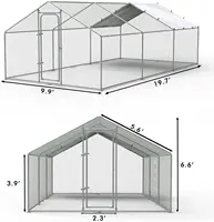 Metal Large Chicken Coop, Spire Shape Walk-in Poultry Chicken Hen cage, Rabbits Duck Cages with Waterproof and Anti-Ultraviolet 2