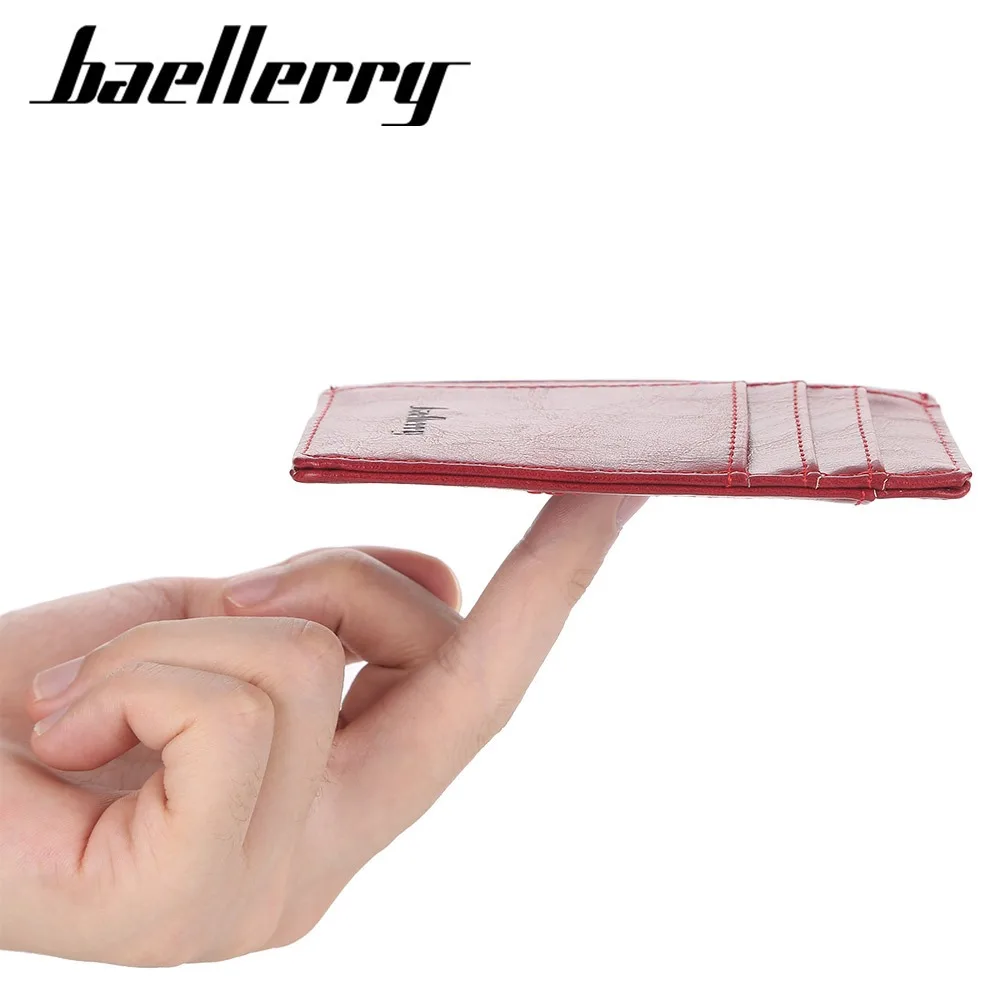 Slim Multi-Functional Wallet Men - Baellerry Pu Leather 8-Slot Card Case + Cash Pocket