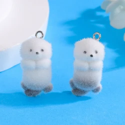 Set of 5 Adorable Sea Otter Resin Charms (White Otter)