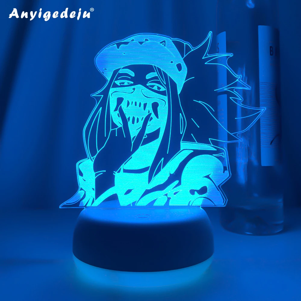 

LOL Game Figure Akali Rogue Assassin Lava Lamps 3D Led RGB Night Lights League of Legends Gaming Room Table Colorful Decor