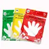 One Bag New Disposable Transparent PE Gloves Food Grade Sanitary Gloves One Colorful Bag With 90-100 PCS S1414 2