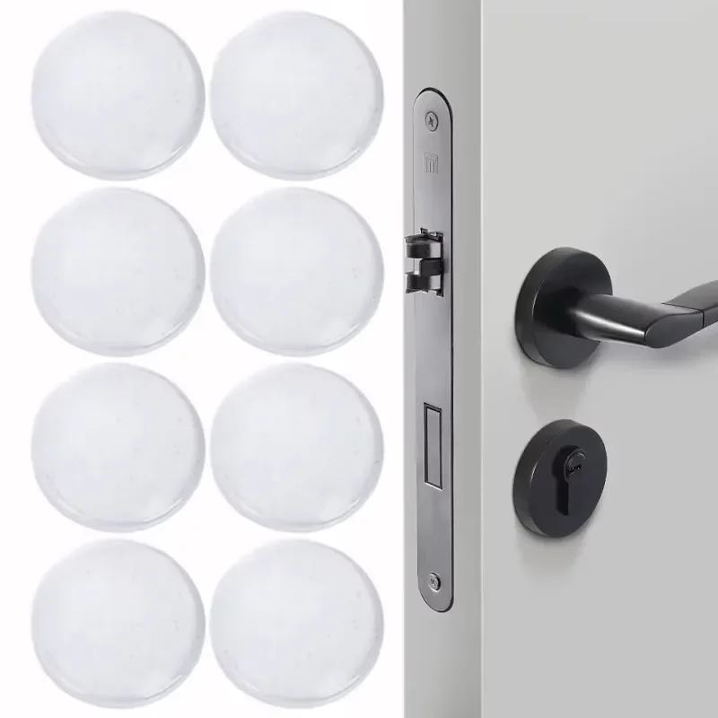Silicone Door Handle Bumper Transparent Soft Wall Protector Self-adhesive Protective Plug Non-slip Round Doors Stop Muffler 6pcs