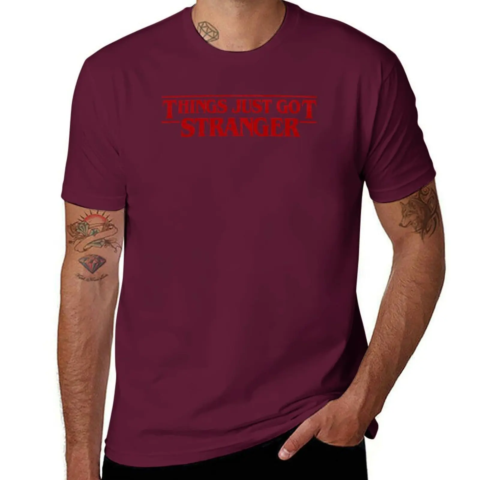 thumbnail image 1 of Camiseta Things Just Got Stranger: diseña tu propia camiseta de entrenamiento de gran tamaño para hombre, 1 of 5