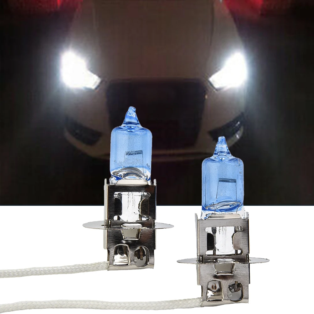 

Fog Light Car Bulb Front Left&Right 1 Pair 100W Set White Xenon Look 453 Socket H3 Halogen Headlight Universial