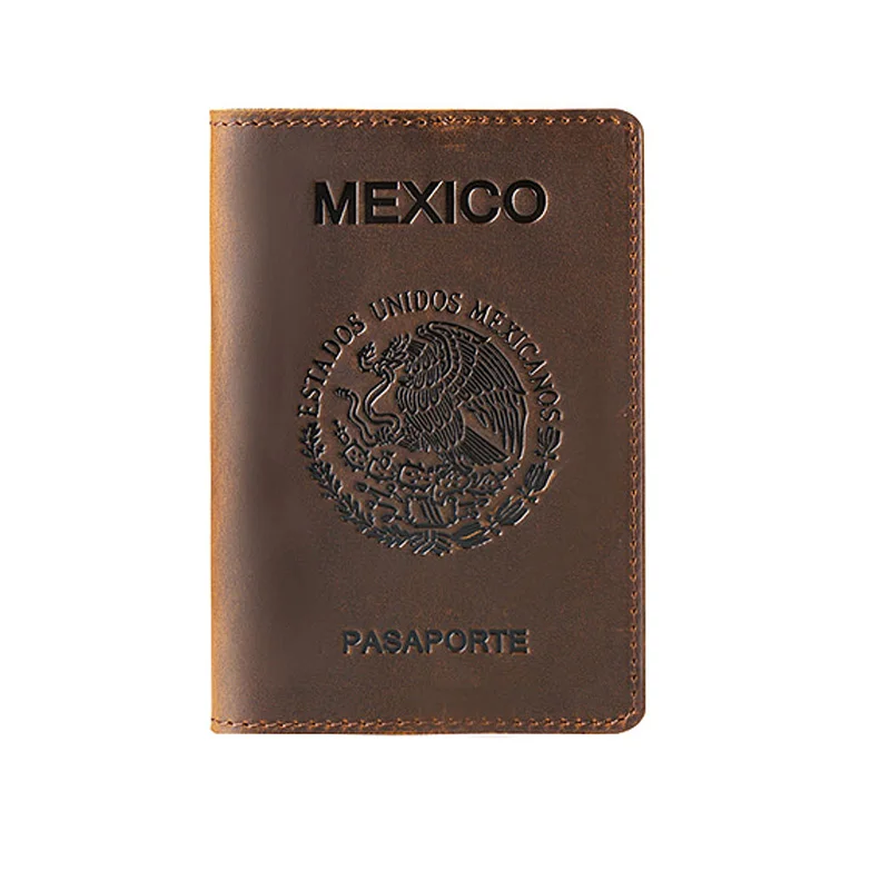 Genuine Leather RFID Travel Passport and Card Holder Wallet