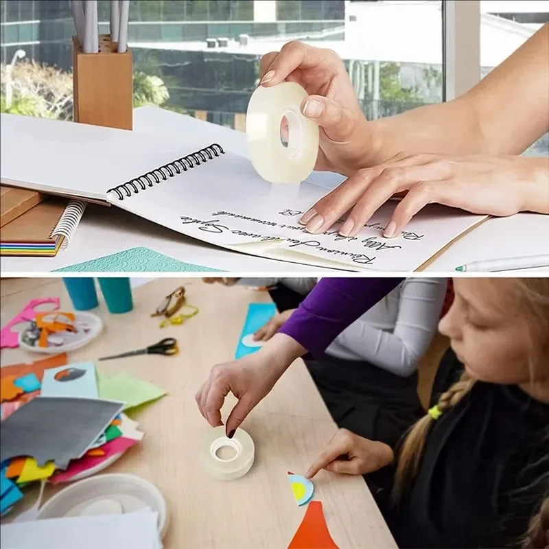 10/5/3/1 롤 투명 테이프 리필 포장 테이프 롤 0.8cm 1.2cm 1.8cm 고점도 접착 테이프 가정 학교 용품