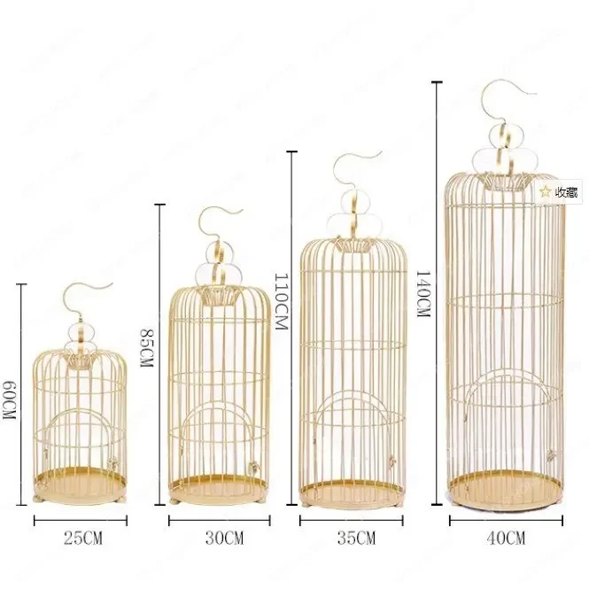 Decorative Birdcage Iron Birdcage Decoration Window Bird Cage Golden Bird Cage Floriculture Soft Outfit