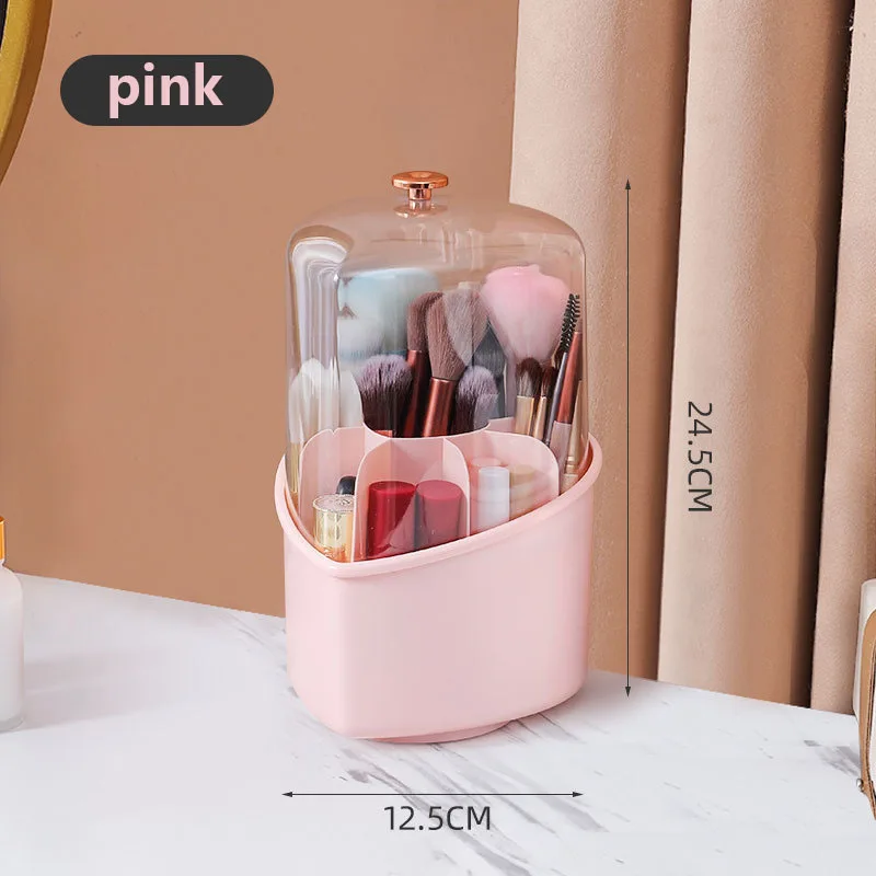 360° Rotating Makeup Brush Storage Box Portable Desktop Cosmetic Organizer  Lipstick Eyebrow Pencil Eye Shadow Brush Holder - AliExpress