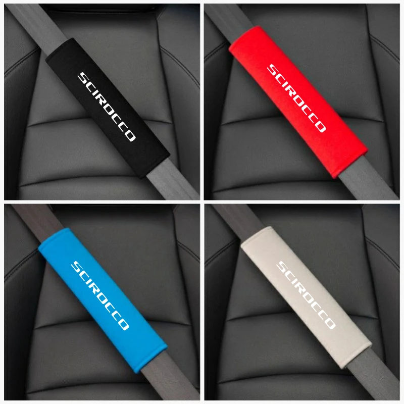 플란넬 원단 자동차 안전벨트 어깨 보호대 커버, 폭스바겐 SCIROCCO GTI R 자동차 액세서리, 2 개