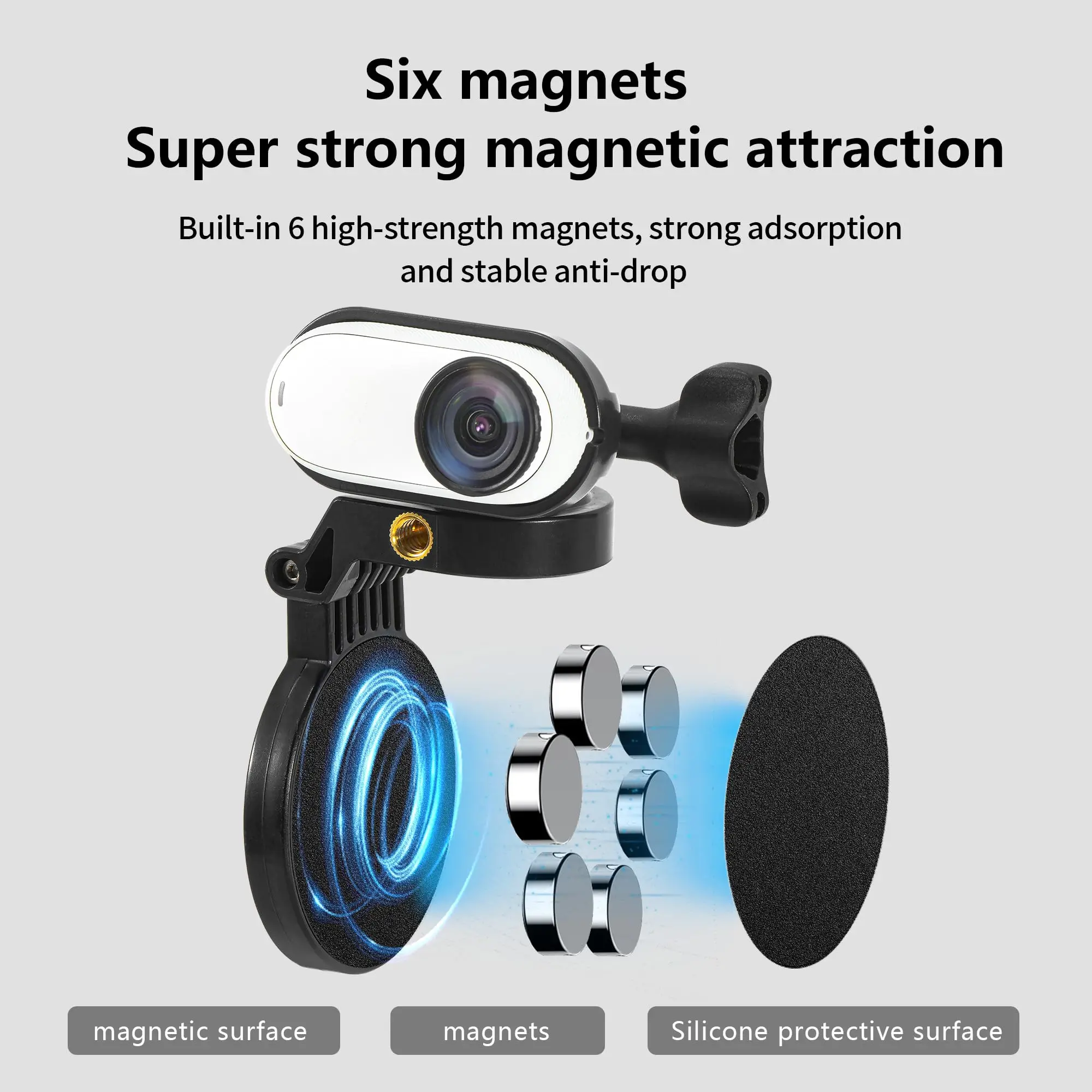 Magnetic Multifunctional Foldable Tabletop Car Mount with Adjustable Angles