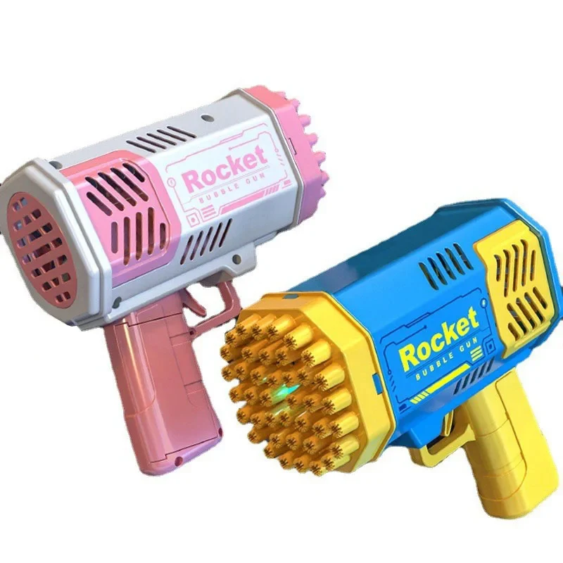 Children Outdoor Battle 40 Holes Rocket Launcher Handheld Portable Electric Automatic Bubble Gun LED Light For Boys And Girls 3
