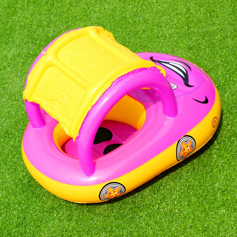 Baby Swim Ring Sunshade Steering Wheel Floating Summer Kids Infant Seat Safety Swimming Trainer Pool Inflatable Swim Float Rings 4