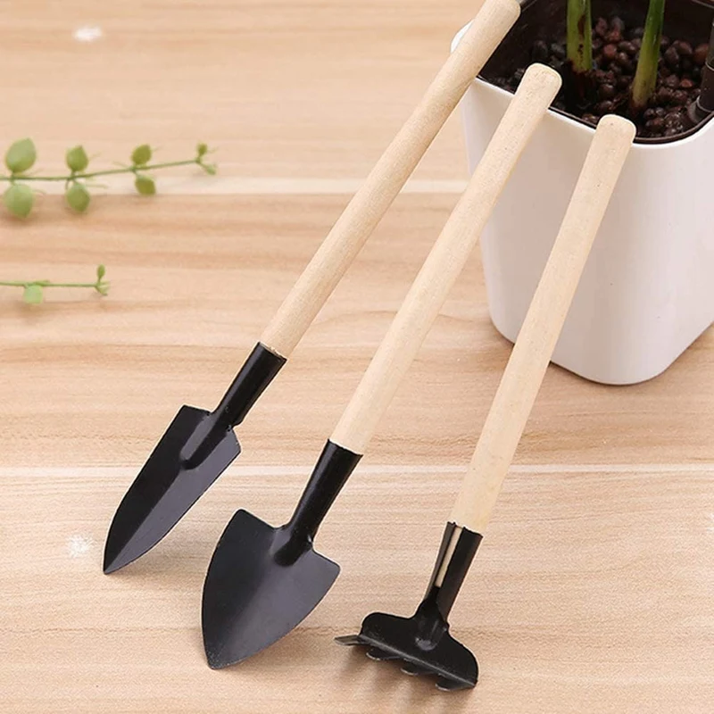 3 Pieces Small Gardening Hand Shovel Garden Trowel Transplanter Lightweight Comfortable Ergonomic Handle Gardening Tool 3