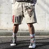 Summer Washed Sain Letters Printed Street Casual Shorts Men Women High Quality 1:1 Drawstring Breeches Sweatpants 1