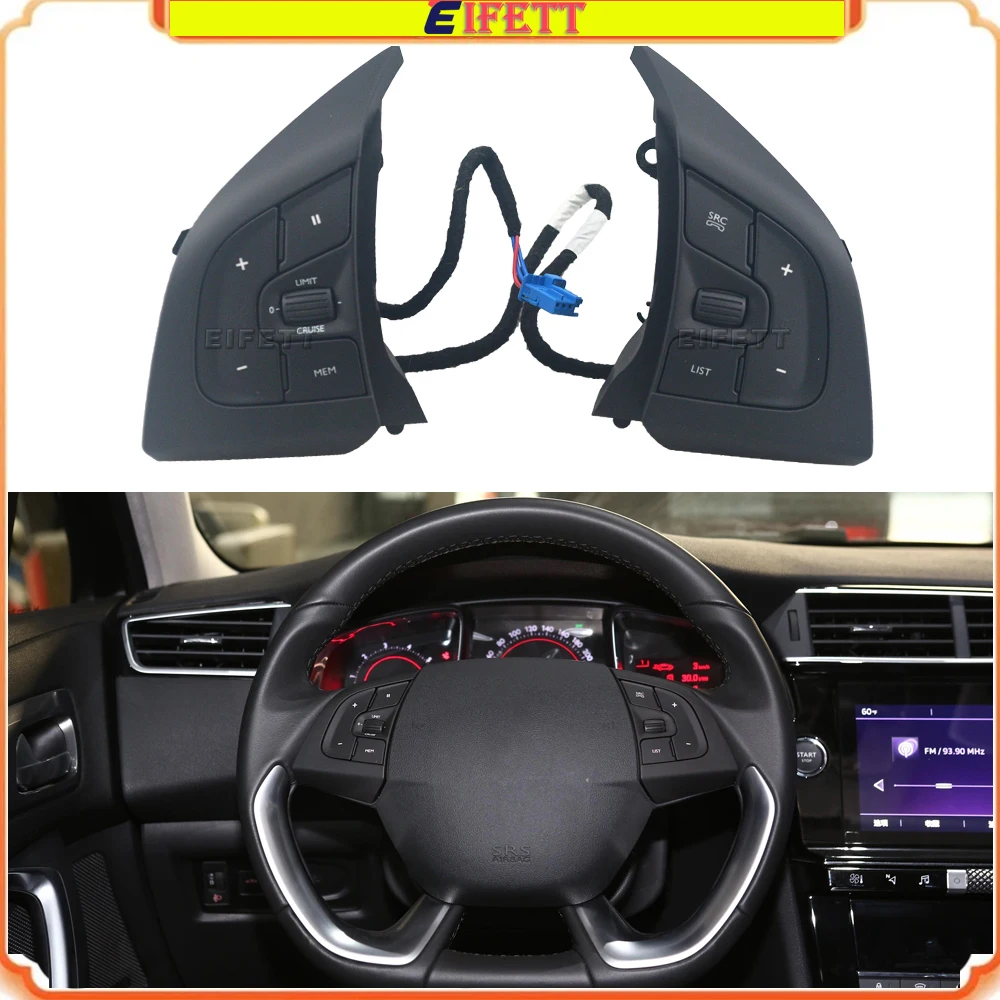 Pulsanti di Controllo Audio e Cruise Control sul Volante per Citroen DS5 DS6 2013 2014 2015 2016 2017 2018