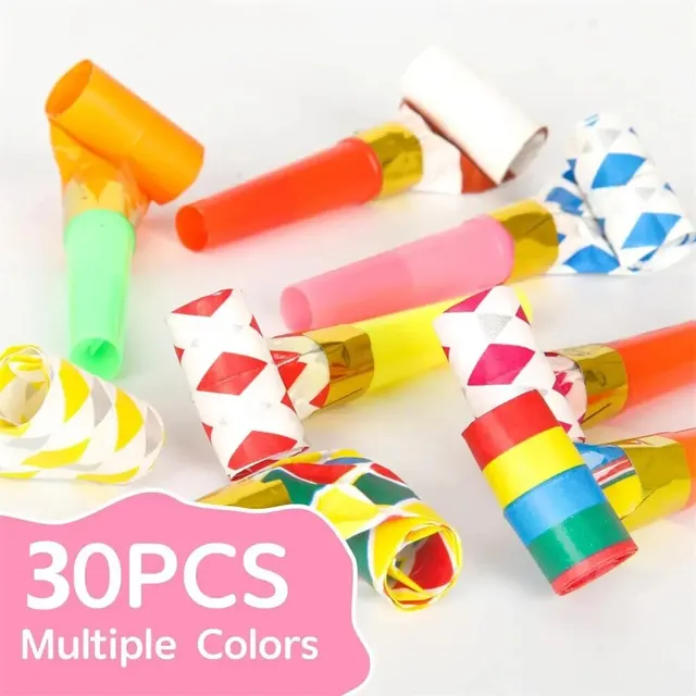 30 pièces sifflets colorés jouet drôle jouet enfants soufflant Dragon sifflet coup rouleau jouets bébé jeux de fête cadeaux d'anniversaire enfant en bas âge jouet 4