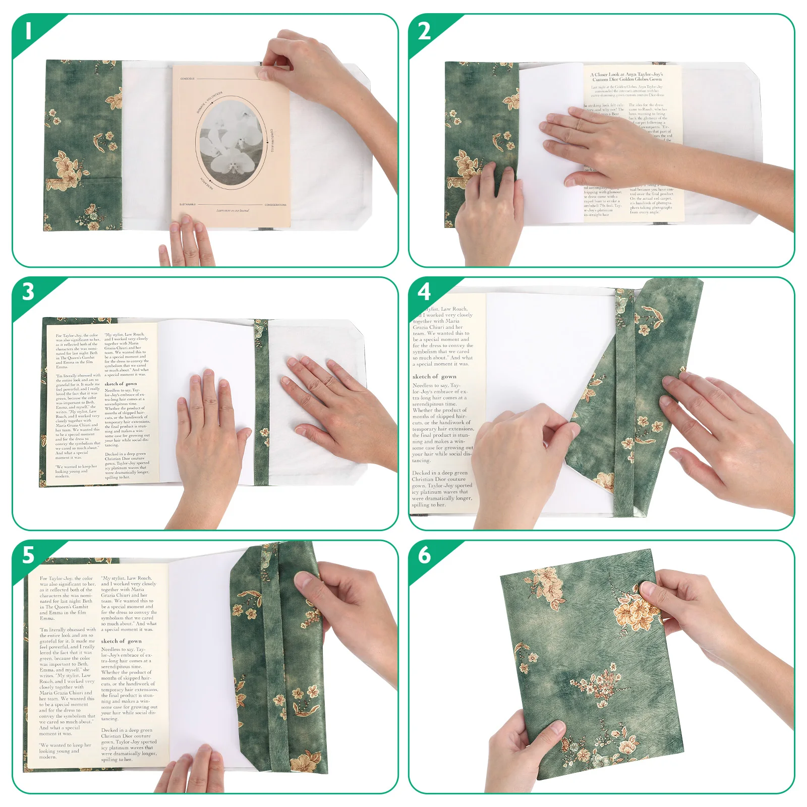 Book Cover Adjustable Notebook Protective Protector A5 Cotton Cloth Books - 6