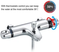 Robinet de douche thermostatique intelligent en laiton, eau chaude et froide dissimulée, vanne Assad, contrôle de la température, chromé 4