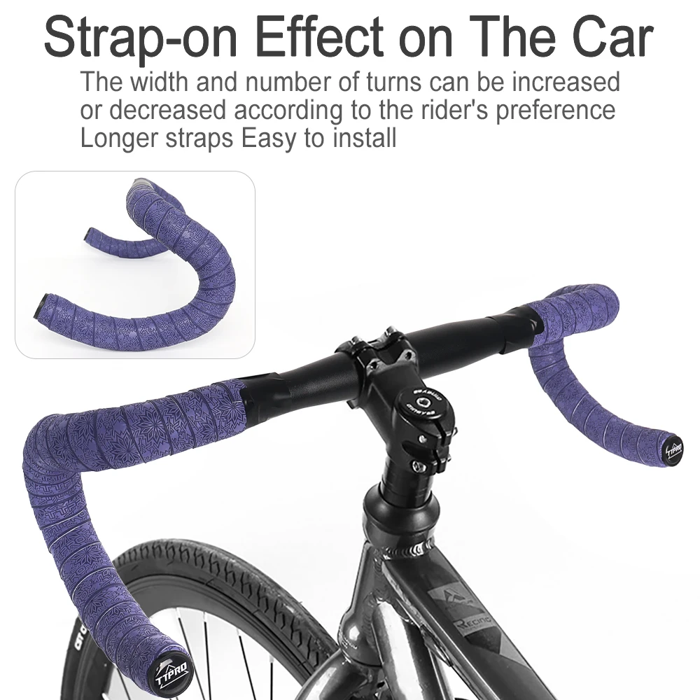 TTPRO 1 Pair Road Bike Tape Anti-Slip Ultra Light Shock Absorption PU Wrap Handlebar Tape For Gravel Road Bike Cycling Equipment