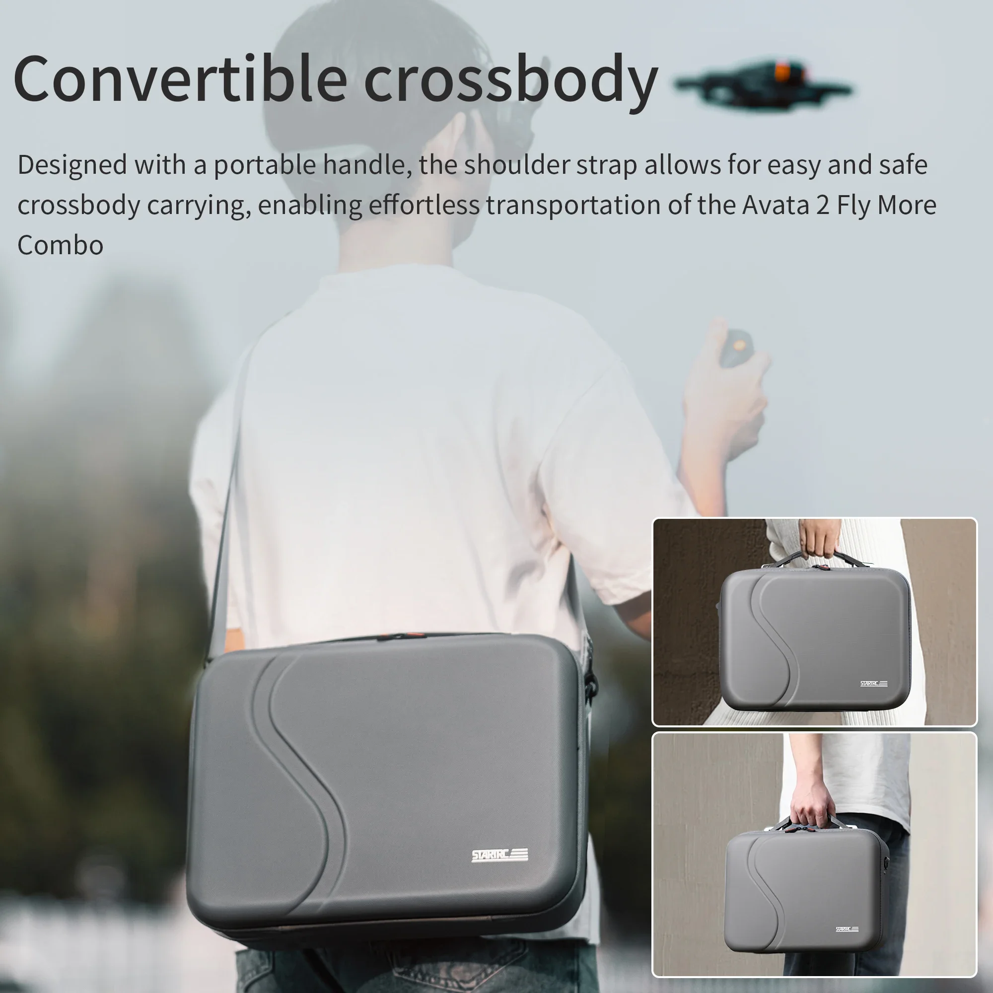 For DJI Avata 2 Shoulder Bag For DJI Avata 2 PU All-in-One Carrying Case, Fly Combo Accessory Box