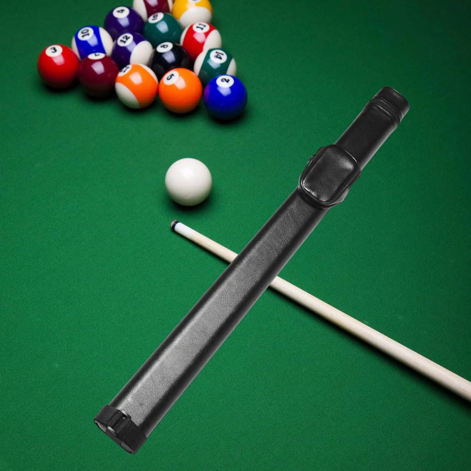 Billiards Pool Cue Case Container with Side Pocket for Split Cue with Adjustable Shoulder Strap for Snooker Club Travel Outdoor