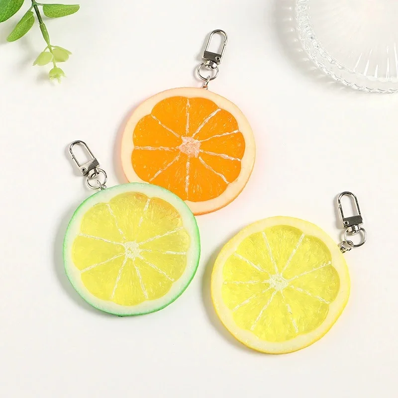 1 Llavero De Limón Para Hombres Y Mujeres, Llavero Creativo De Diamantes De Imitación De Frutas Y Limón, Llavero De Metal, Bolso Con Dije, Mochila, Colgante De Coche, Regalo De Joyería