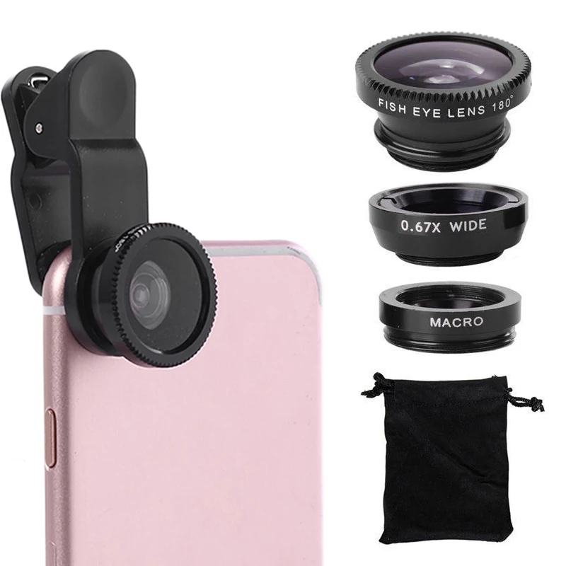 Get Fisheye Lens Iphone 3in1 Fish Eye Lens 0.67x Wide Angle Zoom