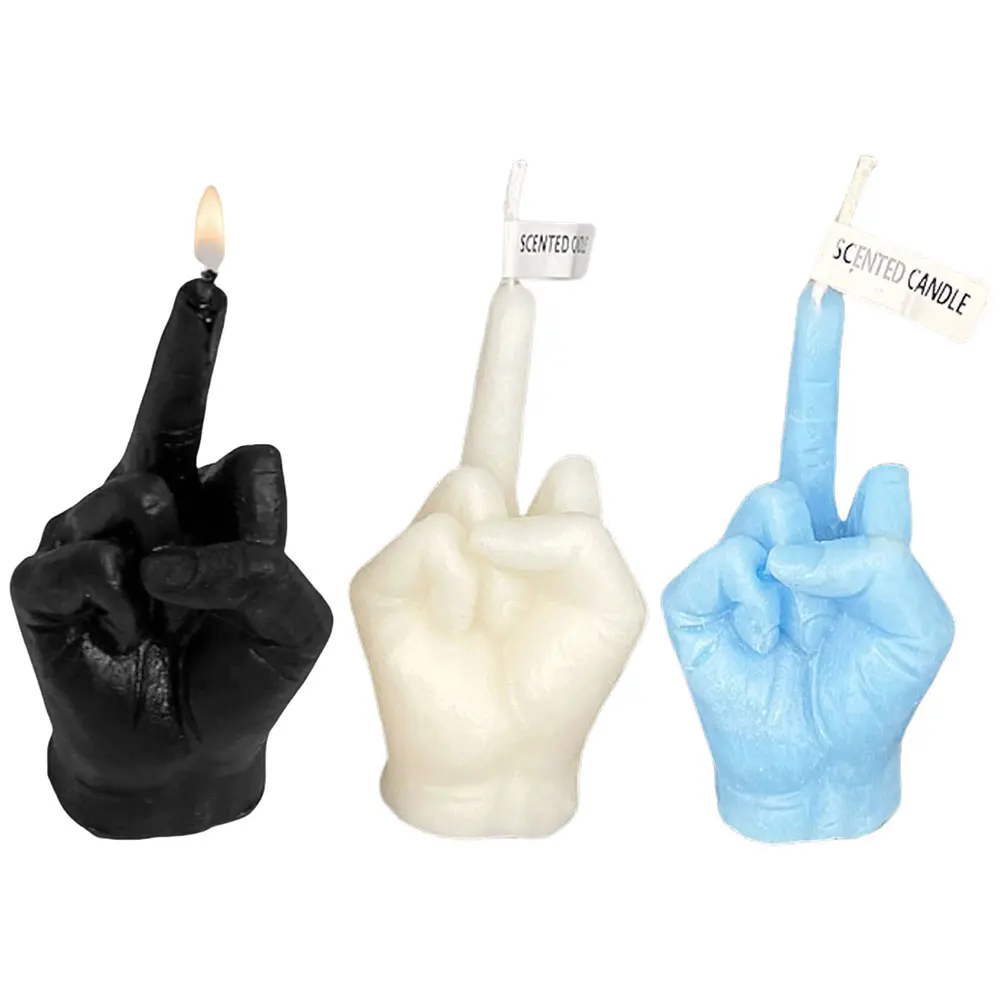 Middle Finger Scented Candle Funny Fragrance Candle Middle Finger Shaped Model Scented Candle for Home Bedroom Holiday Supplies