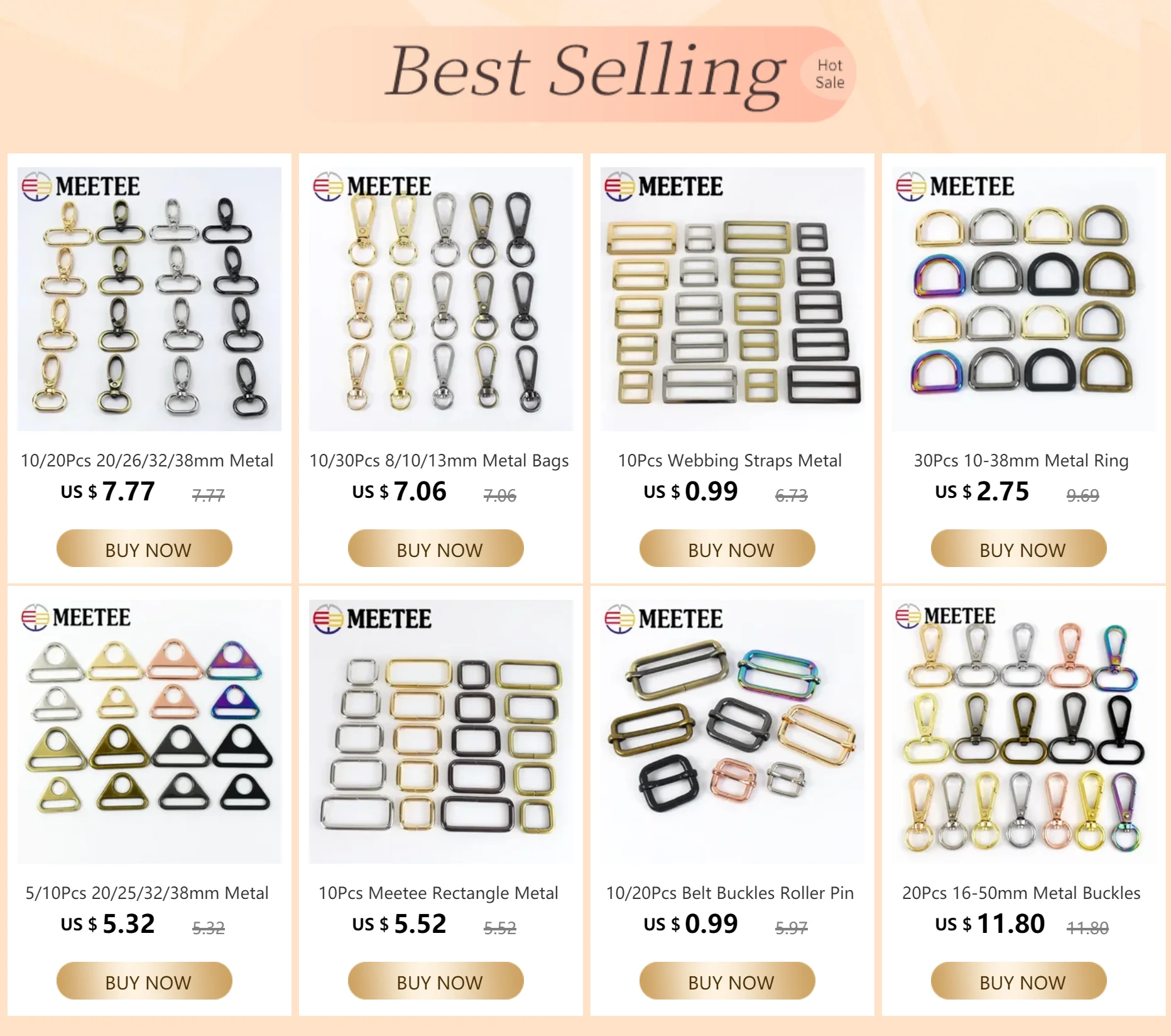 Description Picture 2 of item10-50Pcs 25mm Metal Buckle for Bag Strap Backpack Belt Adjuster Clasp Webbing Bikini Anti-skid Hook DIY Garment Accessories