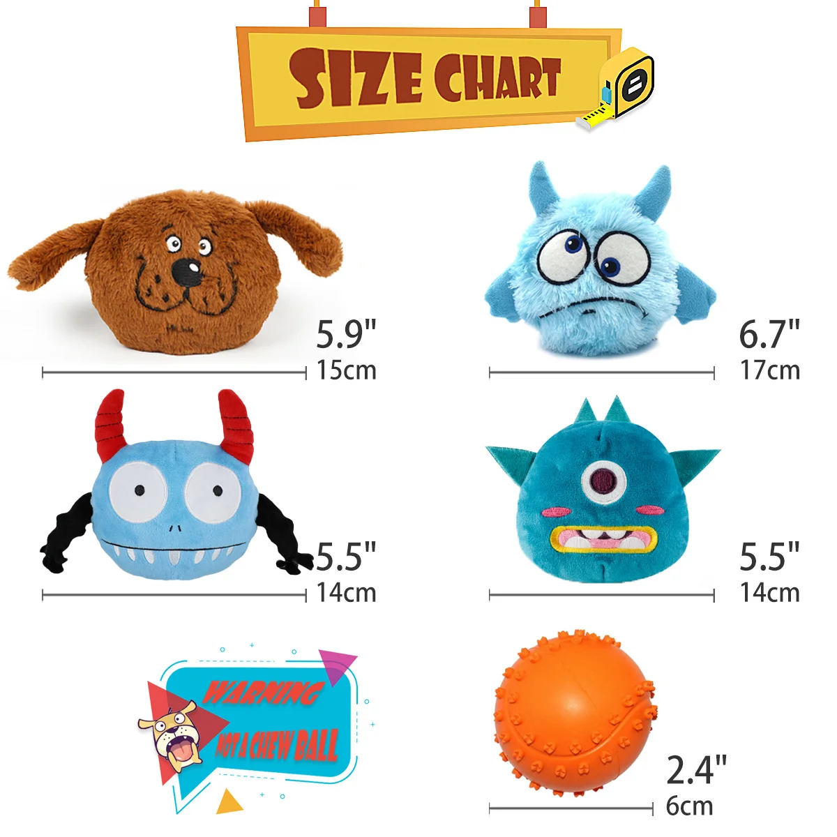 Plüsch-Quietsch-Hunde-Kauball-Spielzeug