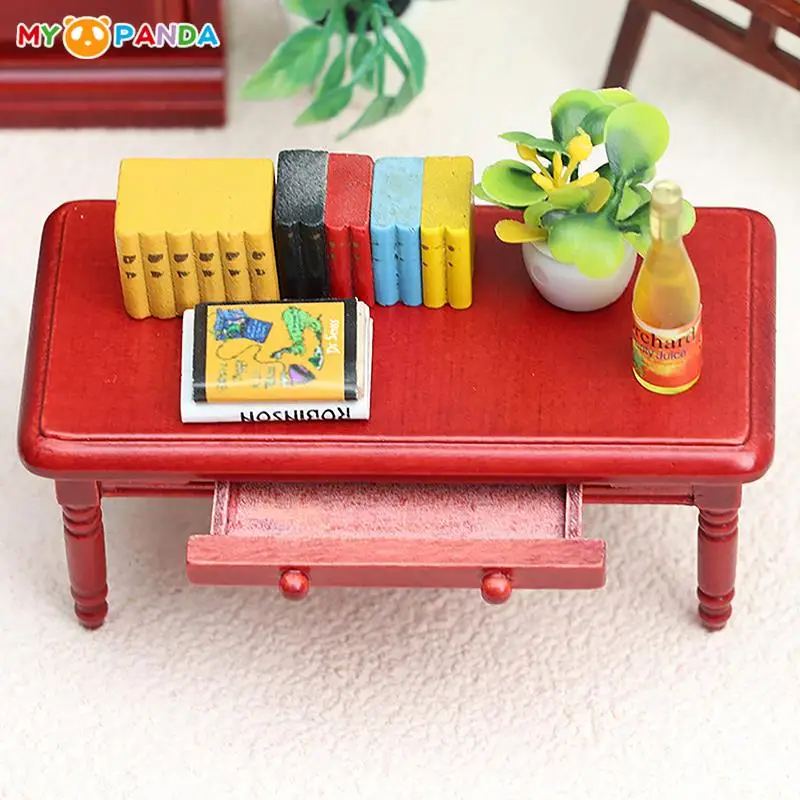 

1/12 Dollhouse Mininature Tea Table Dollhouse Simulation Wooden Drawer Desk Dolls House Furniture Scene Decoration Accessories