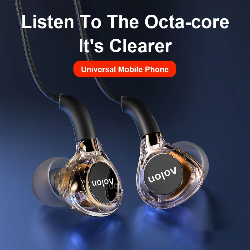 2025 Newest Wired Earphone With Microphone Hifi Music Monitor Bass Headphones Noise Cancelling Headset For Sport Gaming Earbuds 3