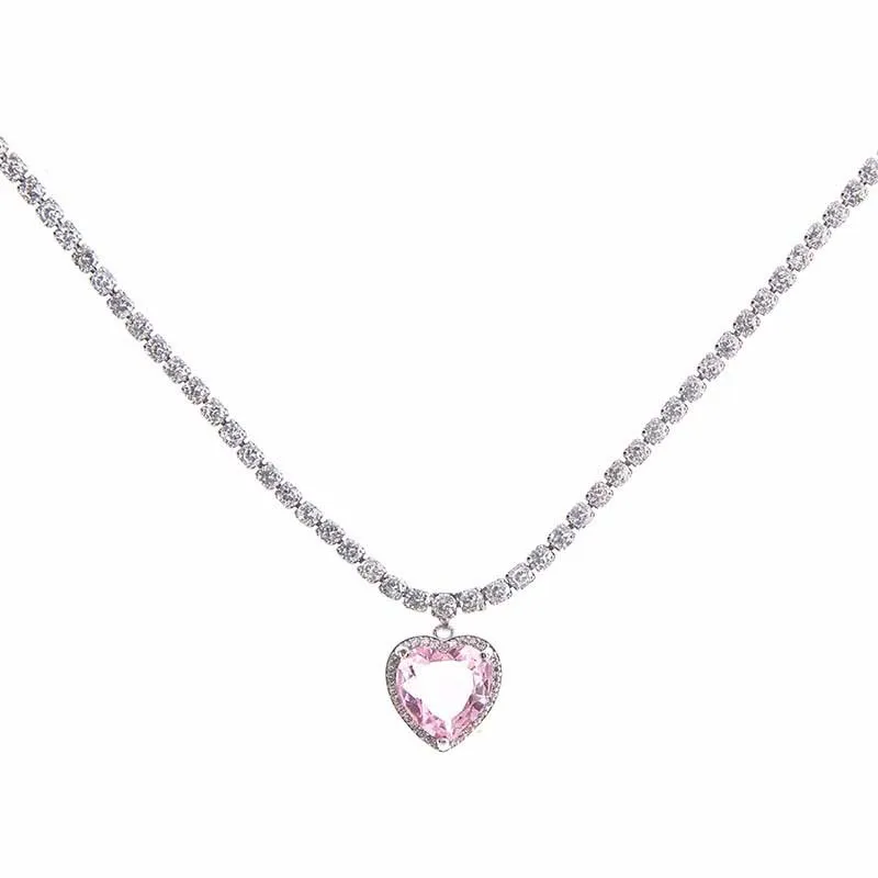 Amazon.com: Swarovski Pink Crystal Heart Pendant Necklace : Handmade  Products
