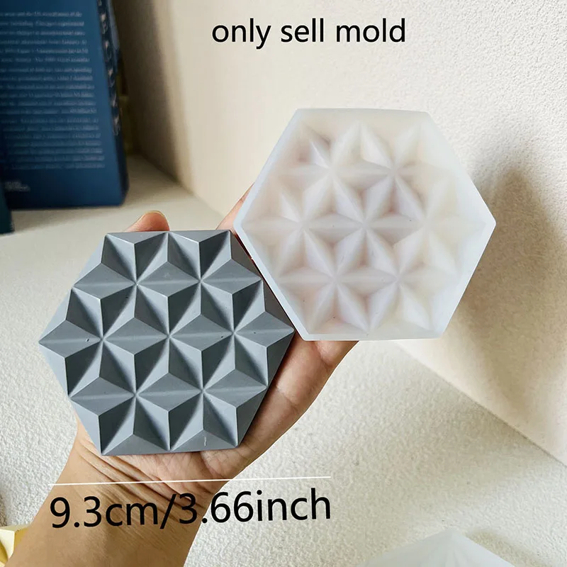 기하학적 코스터 시멘트 몰드 육각 벽 타일 배경 석고 실리콘 몰드, DIY 벽 장식, 클레이 송진 몰드, 2 개/세트