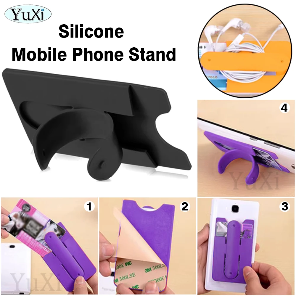 Colorful Silicone Adhesive Phone Wallet & Stand