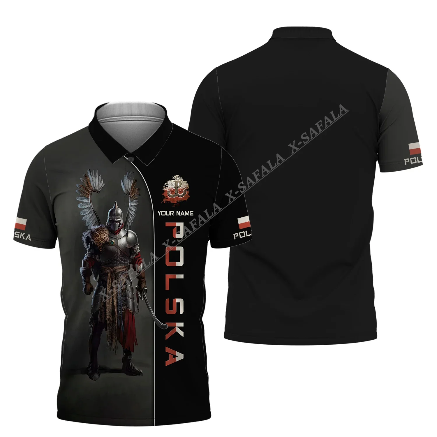 

Custom KNIGHT POLSKA POLSKI LOVERS Poland 3D Printed Men High Quality Polo Sport Shirts Collar Short Sleeve Top Tee Breathable