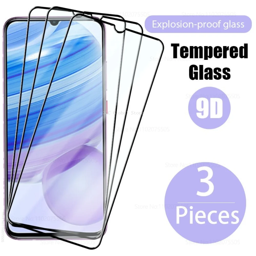 

3PCS Full Cover Tempered Glass for Xiaomi Redmi Note 10 9 8 7 Pro 9S 10S Protective Glass for Redmi 9 9A 9C 9T Screen Protector