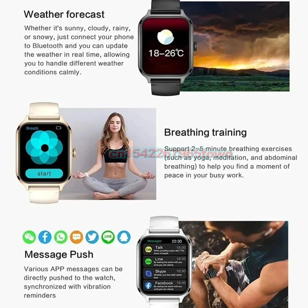 New Smartwatch For Men Android IOS 2.01" Screen Bluetooth Call Blood Oxygen Pressure Health Monitoring Smart Watch Women Gifts