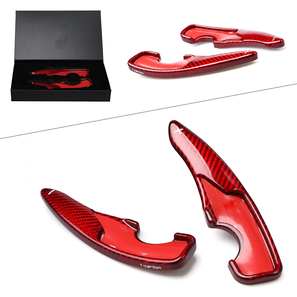 

2Pcs Red Carbon Fiber Car Steering Wheel Shift Paddle Shifter Extension For Toyota GT86 For Subaru BRZ 2017-2022