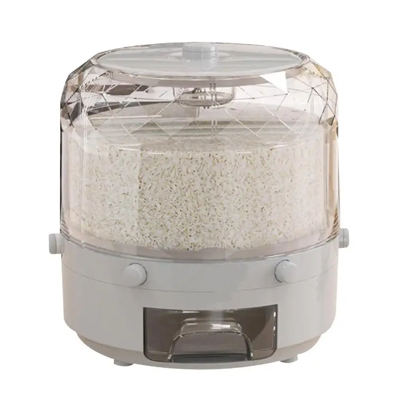 

Rice Bucket Dispenser Rotatable Cereal Grain Dispenser Dust-Proof Kitchen Countertop Cutlery Racks For Cabinets Countertops