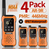 2/4 PCS AR-9R Mini Walkie Talkie PMR IP67 Waterproof Floating NOAA USB For Fishing Kayaking Rechargeable Ham Two Way Radio 1